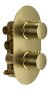 The White Space Lozenge Shape Dual Outlet Thermostatic Shower Valve - Brushed Brass