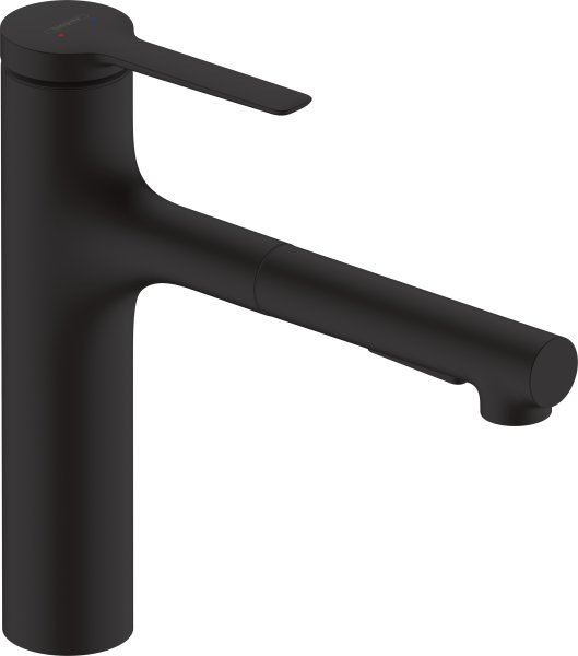 Hansgrohe Zesis M33 Single Lever Kitchen Mixer 160, Pull-Out Spray, 2jet - Matt Black