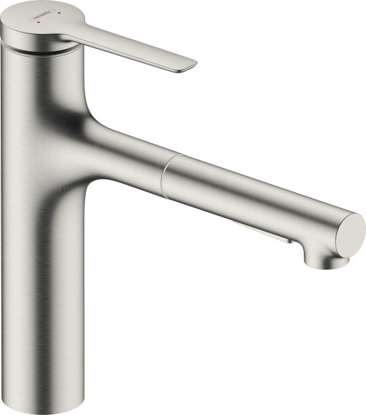 Hansgrohe Zesis M33 Single Lever Kitchen Mixer, 160, Pull-Out Spray, 2jet, Sbox Lite - Stainless Steel Finish