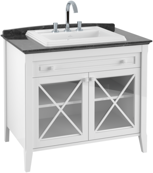 Villeroy & Boch Hommage 2 Door / 1 Drawer 1000mm Vanity Unit & Basin - Matt White