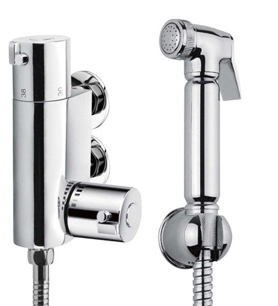 The White Space Douche / Shattaf Spray Kit with Thermostatic Mixer Valve - Chrome