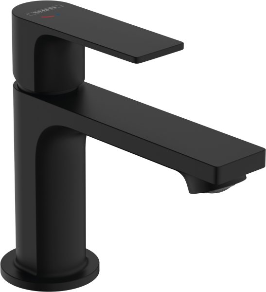 Hansgrohe Rebris E Single Lever Basin Mixer 80 Coolstart with Pop-Up Waste Set - Matt Black