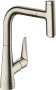 Hansgrohe Talis Select M51 Single Lever Kitchen Mixer 220 with Pull-Out Spout, Single Spray Mode - Stainless Steel Finish