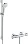 Hansgrohe Croma Select E Shower System 110 Vario with Ecostat Comfort Thermostatic Mixer & Shower Rail 90cm - White/Chrome