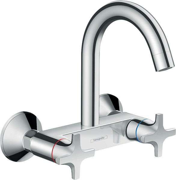 Hansgrohe Logis M32 2-Handle Kitchen Mixer Wall-Mounted, Single Spray Mode - Chrome