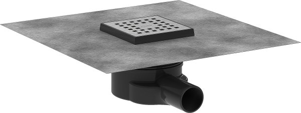 Hansgrohe Raindrain Point Complete Set Point Drain 100/100mm - Brushed Stainless Steel