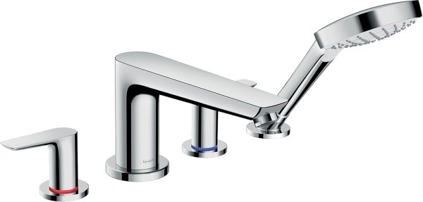 Hansgrohe Talis E 4-Hole Rim-Mounted Bath Mixer - Chrome