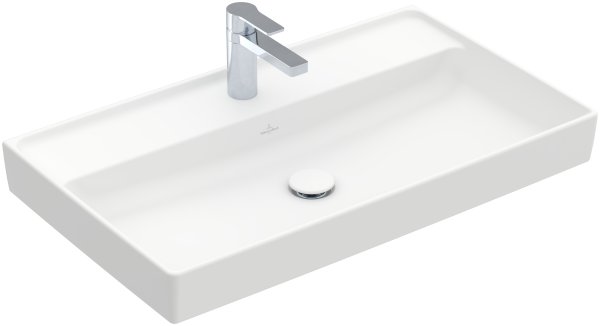 Villeroy & Boch Collaro 800mm Vanity Basin with 1 Tap Hole & without Overflow - Stone White (CeramicPlus)