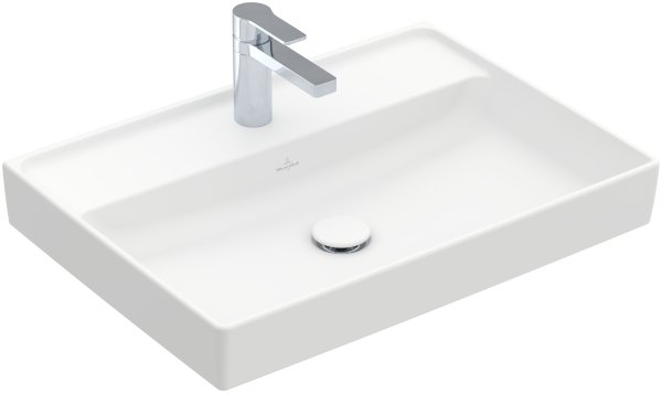 Villeroy & Boch Collaro 650mm Basin with 1 Tap Hole & without Overflow - Stone White (CeramicPlus)