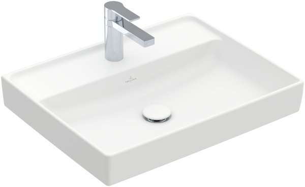 Villeroy & Boch Collaro 600mm Basin with 1 Tap Hole & without Overflow - Stone White (CeramicPlus)