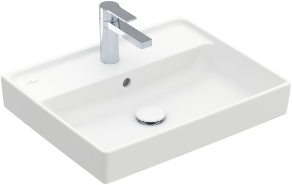 Villeroy & Boch Collaro 550mm Basin with 1 Tap Hole & Overflow - Stone White (CeramicPlus)