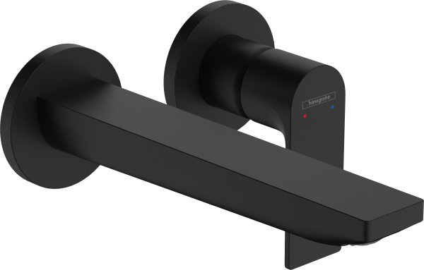 Hansgrohe Rebris E Single Lever Basin Mixer for Concealed Installation Wall-Mounted with Spout 20cm - Matt Black