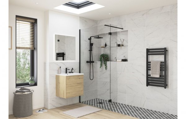 Purity Collection Icona Optional 300mm Wetroom Splash Panel - Black