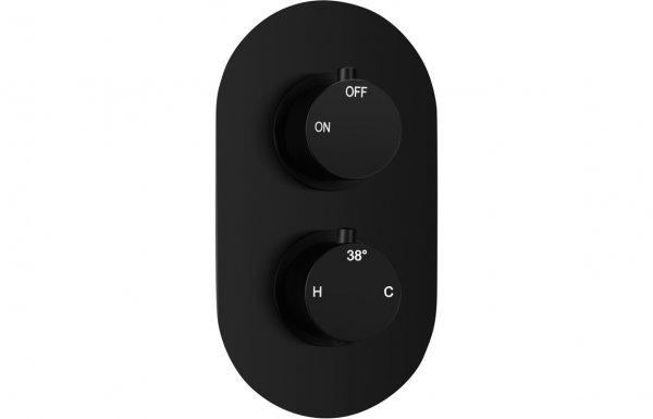 Purity Collection Single Outlet Twin Shower Valve - Matt Black