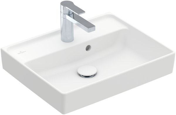 Villeroy & Boch Collaro 500mm Basin with 1 Tap Hole & Overflow - Stone White (CeramicPlus)