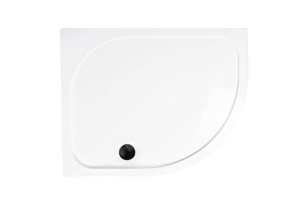 Coram 1200 x 900mm Offset Quadrant Stone Resin Right Hand Shower Tray - White