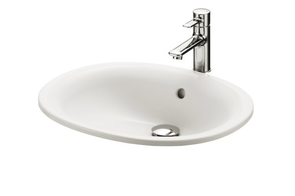 TOTO 530mm Round Self-Rim Basin with Overflow