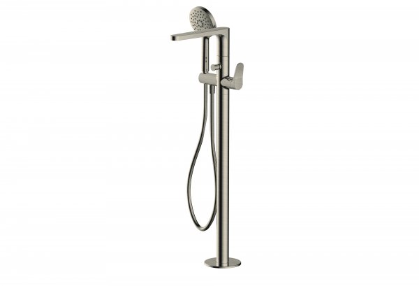 RAK Petit Round Floorstanding Bath Shower Mixer - Nickel