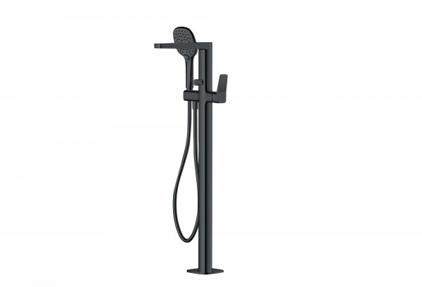 RAK Petit Square Floorstanding Bath Shower Mixer - Black