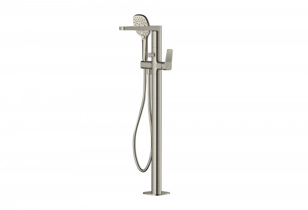 RAK Petit Square Floorstanding Bath Shower Mixer - Nickel