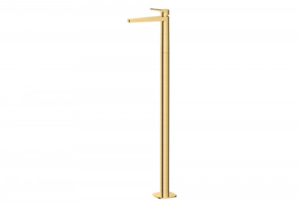 RAK Petit Square Floor Standing Basin Mixer - Gold