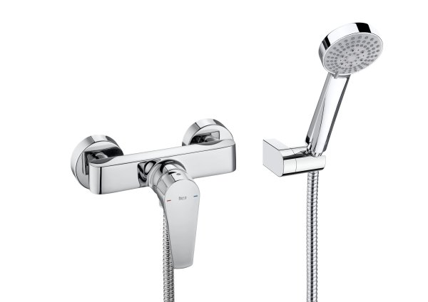 Roca Atlas Wall-Mounted Shower Mixer with Accessories - Chrome