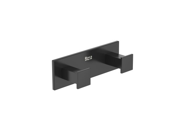 Roca Hotels Square Double Robe Hook - Matt Black