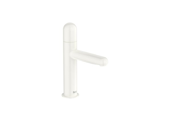 Roca Nu Small Basin Mixer with Dome Handle - Gloss White