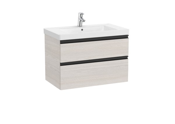 Roca Domi 800mm Two Drawer Vanity Unit with Basin - Nordic Ash