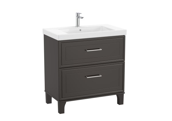 Roca Romea 800mm 2 Drawer Vanity Unit & Basin - Anthracite Satin