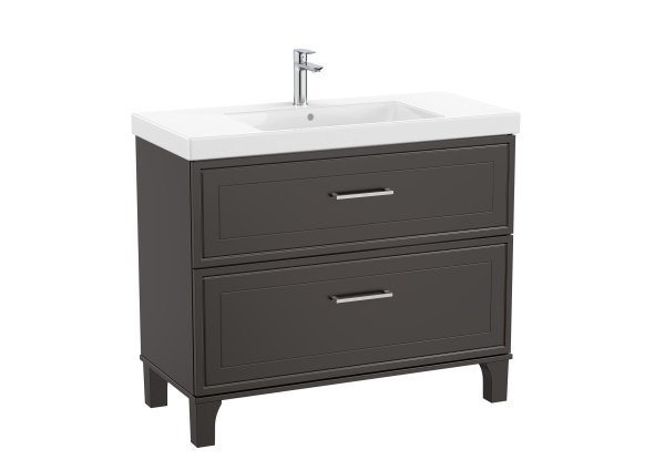 Roca Romea 1000mm 2 Drawer Vanity Unit & Basin - Anthracite Satin