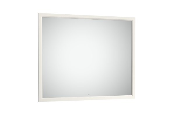 Roca Romea 1000mm Mirror with Wooden Frame - White Satin