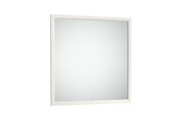 Roca Romea 800mm Mirror with Wooden Frame - White Satin