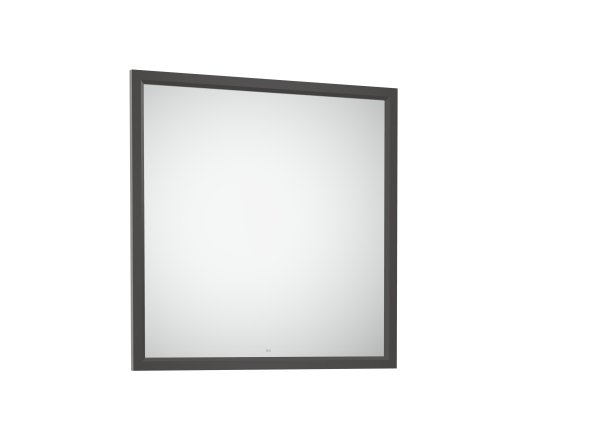 Roca Romea 800mm Mirror with Wooden Frame - Anthracite Satin