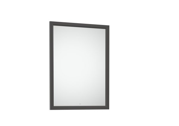 Roca Romea 600mm Mirror with Wooden Frame - Anthracite Satin