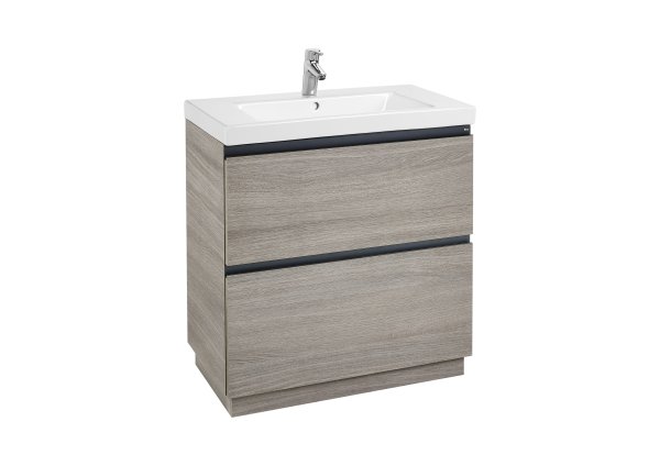 Roca Lander 800mm 2 Drawer Vanity Unit & Basin - City Oak