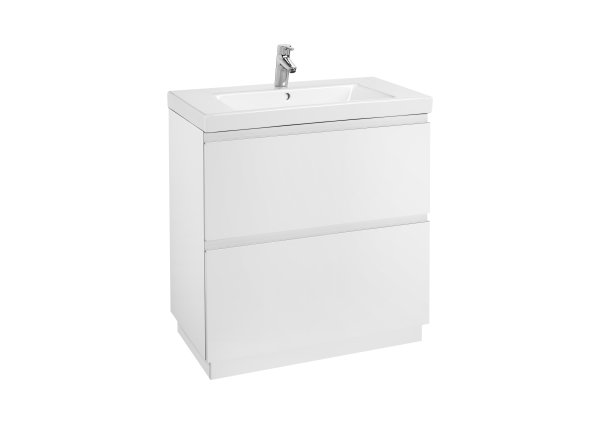 Roca Lander 800mm 2 Drawer Vanity Unit & Basin - Gloss White