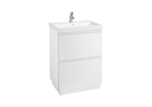 Roca Lander 600mm 2 Drawer Vanity Unit & Basin - Gloss White