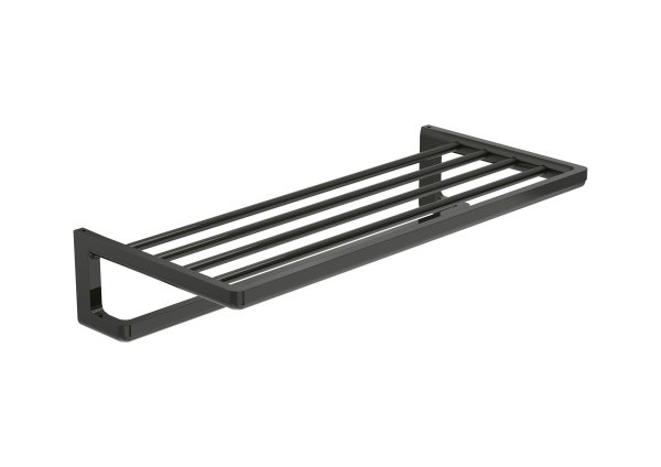 Roca Tempo Towel Rack with Towel Rail - Titanium Black