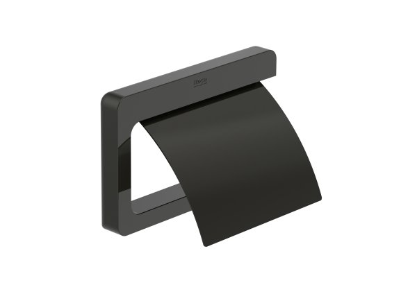 Roca Tempo Toilet Roll Holder with Cover - Titanium Black