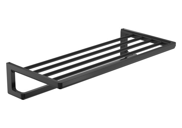 Roca Tempo Towel Rack - Brushed Titanium Black