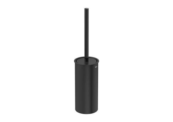 Roca Tempo Floor Standing Toilet Brush Holder - Brushed Titanium Black