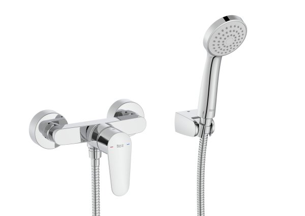 Roca Victoria Plus Wall-Mounted Shower Mixer with Accessories - Chrome