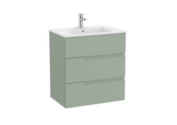 Roca Victoria-N 700mm Vanity Unit with Three Drawers & Basin - Sage Green