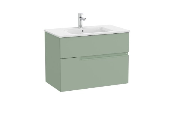 Roca Victoria-N 800mm Vanity Unit with Two Drawers & Basin - Sage Green