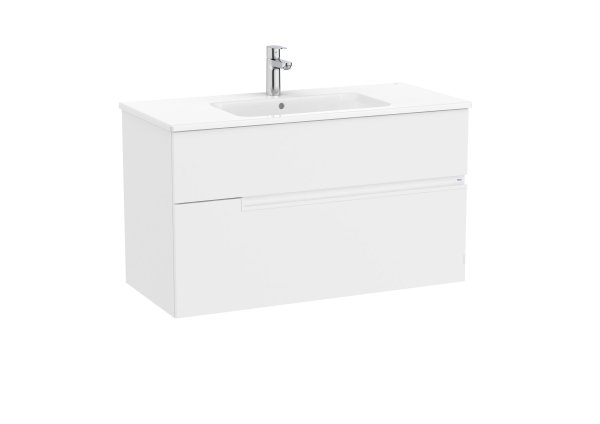 Roca Victoria-N 1000mm Vanity Unit with Two Drawers & Basin - Matt White