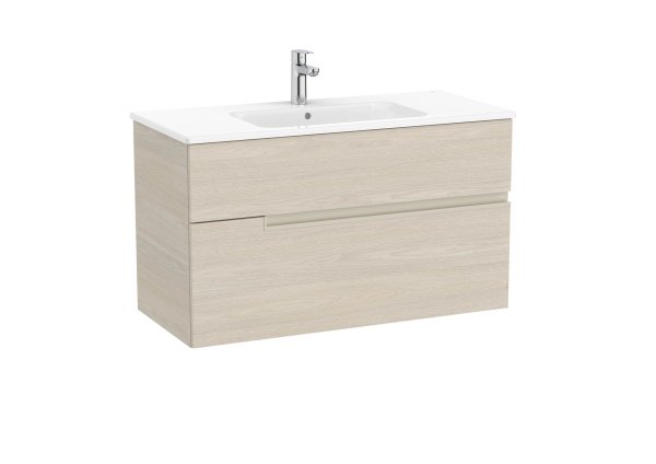 Roca Victoria-N 1000mm Vanity Unit with Two Drawers & Basin - Light Ash