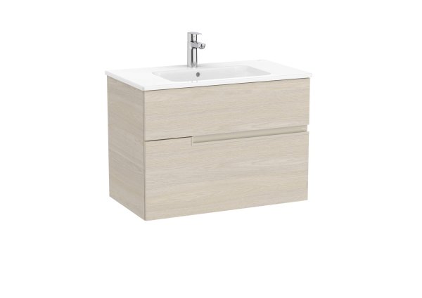 Roca Victoria-N 800mm Vanity Unit with Two Drawers & Basin - Light Ash