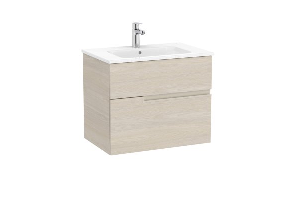 Roca Victoria-N 700mm Vanity Unit with Two Drawers & Basin - Light Ash