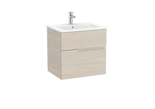 Roca Victoria-N 600mm Vanity Unit with Two Drawers & Basin - Light Ash